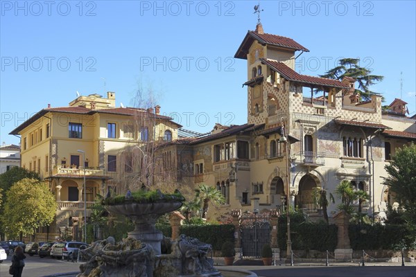 Villino delle Fate Villa of the Fairies in the Quartiere Coppede Coppede district in Art Nouveau style built by architect Gino Coppede between 1913 and 1927