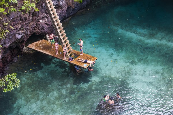 Stairs leading down in the To sua ocean trench in Upolo