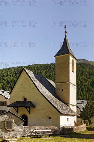 Old parish church with patriarchal cross on church spire