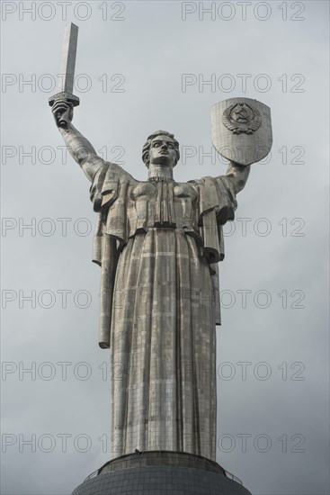 Rodina Mat and the museum of the great partiotic war undeneath overlooking Kiew or Kyiv capital of the Ukraine