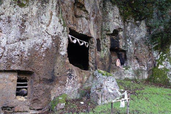 Etruscan tombs carved out of the tufa