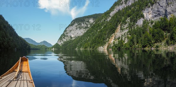 View of Lake Toplitz from a traditional barge