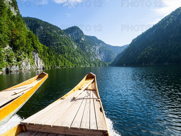 View of Lake Toplitz from a traditional barge