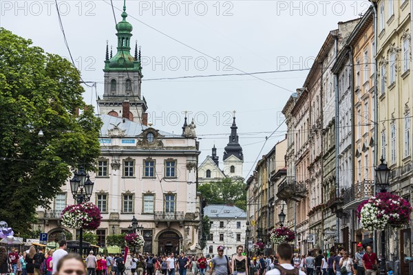 Church tower in the Unesco sight the town Lviv