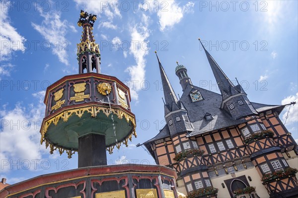 Benefactors' Fountain on the market square in front of the historic town hall