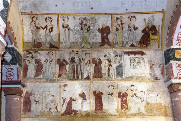 Wall paintings in the church of Jenzat village