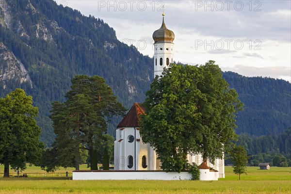 Pilgrimage church of St. Coloman in the evening light