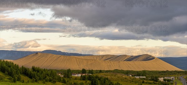 Ash crater Hverfjall in the evening light