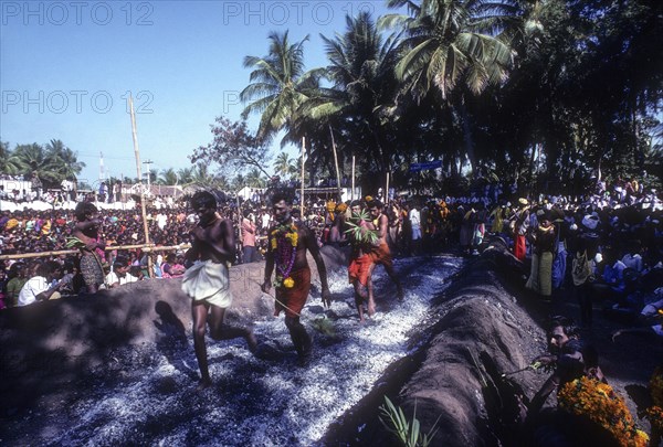 Fire walking festival at Masaniamman temple in Anaimalai