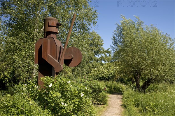 Iron sculpture entitled Guardian by Anatol Herzfeld