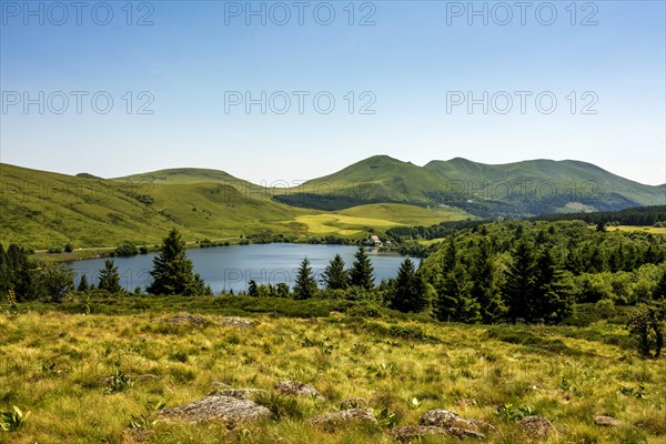 The Sancy massif at back and lake of Guery