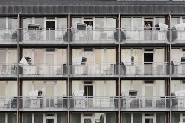 Balconies with beach chairs