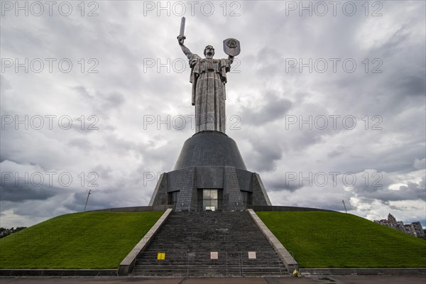 Rodina Mat and the museum of the great partiotic war undeneath overlooking Kiew or Kyiv capital of the Ukraine