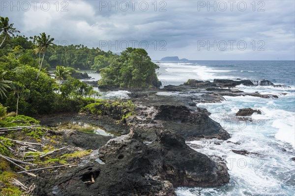 Wild rocky coast of Upolo