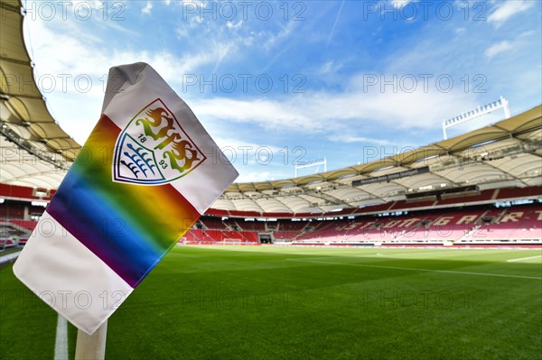 Corner flag VfB with LGBT or LGBTQ for lesbian