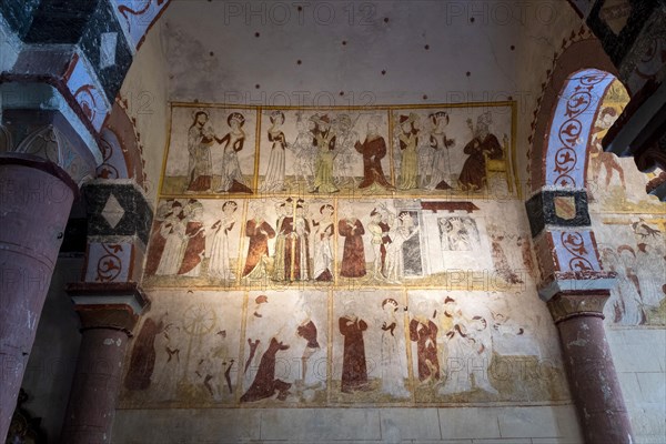 Wall paintings in the church of Jenzat village