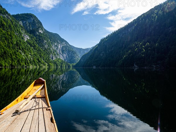 View of Lake Toplitz from a traditional barge