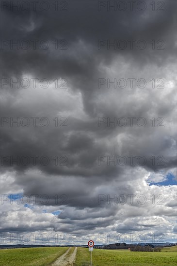 Dramatic clouds at the edge of the Alps near Munich