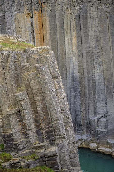 Basalt columns in Stuolagil Canyon