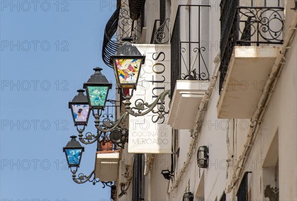 Typical painted street lamps