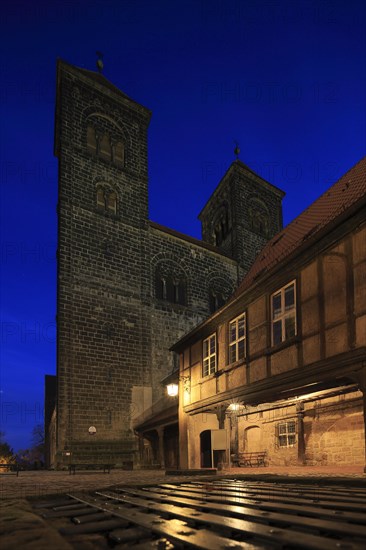 Collegiate Church of St. Servatius on the Schlossberg in the evening