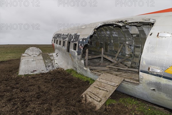 Emergency-landed American Air Force transport aircraft Douglas R4D-6 41-50187