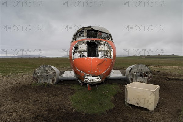 Emergency-landed American Air Force transport aircraft Douglas R4D-6 41-50187