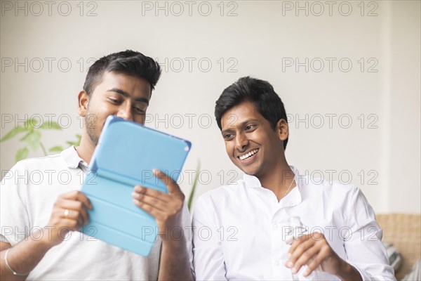 Students in an internship at the university with work equipment