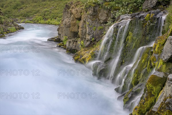 Small waterfalls at Hlauptungufoss of the Bruar