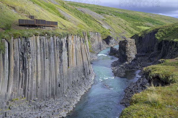 Stuolagil Canyon and viewing platform