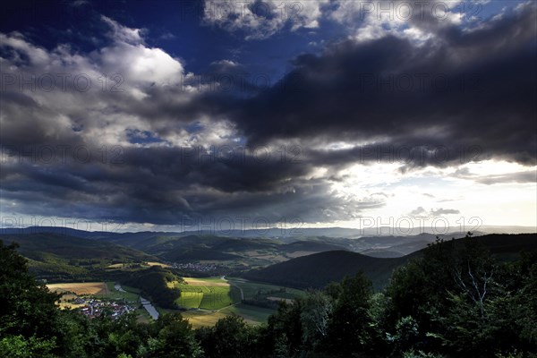 View from the Teufelskanzel to Werraschleife and Werra-Bergland