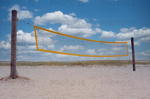 Beach volleyball net on the beach