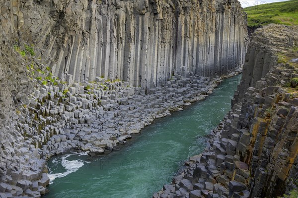 Basalt columns in Stuolagil Canyon