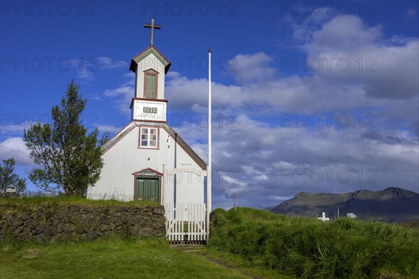 Church at the historic peat homestead Keldur