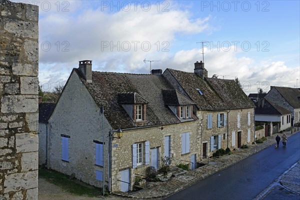 View from the town wall of houses in the Rue de Jouy