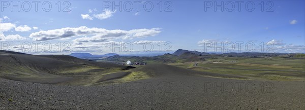 View from the crater lake Viti to the volcanic power plant