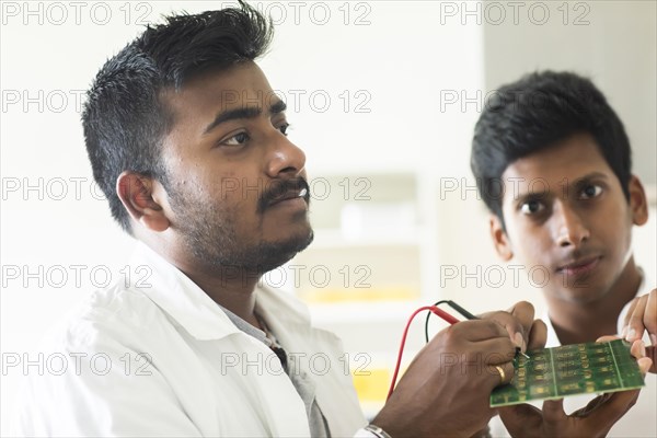 Students in an internship at the university