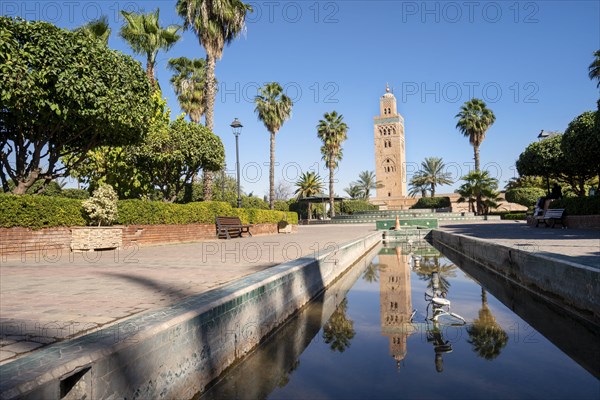 Koutoubia mosque from 12th century in old town of Marrakech