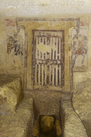Tomba dei Caronti burial chamber with frescoes from 150