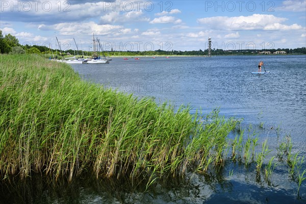 Large Goitzsche Lake with water level tower