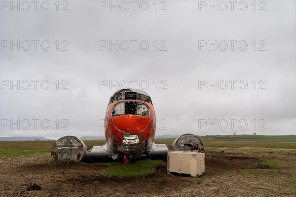 Emergency-landed American Air Force transport aircraft Douglas R4D-6 41-50187