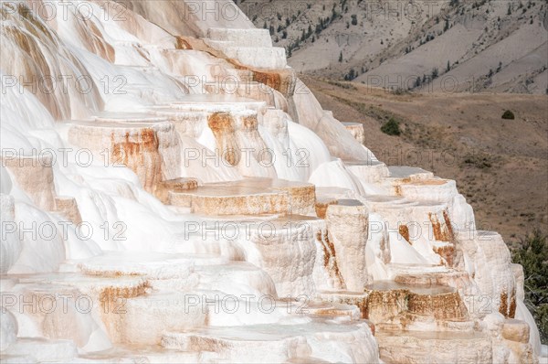 Sinter terraces with calcareous tuff deposits