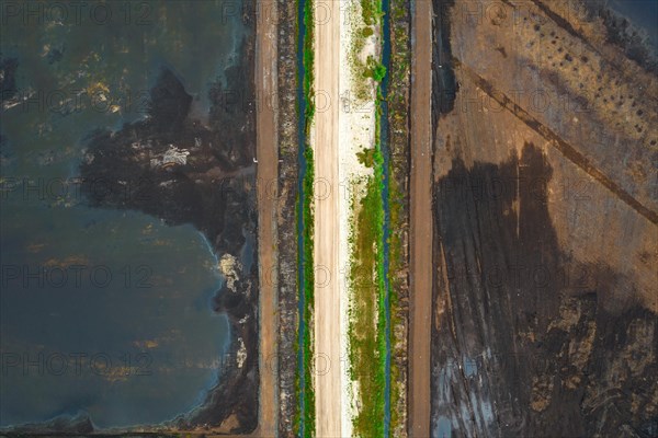 Peat extraction aerial photo