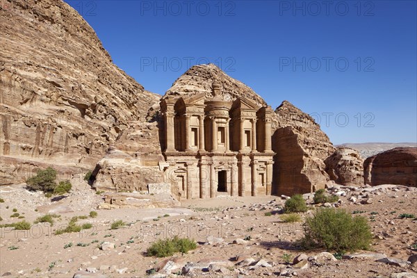 Ad Deir Monastery carved out of the rock on a high plateau