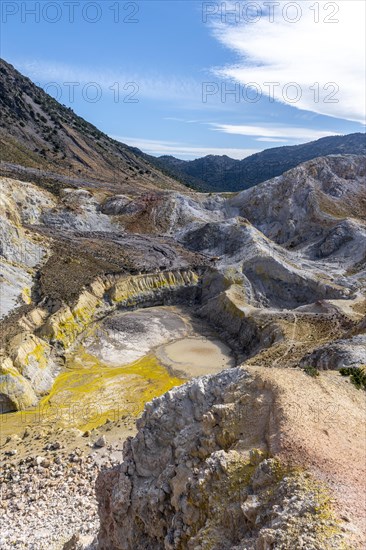 Caldera volcano with pumice fields