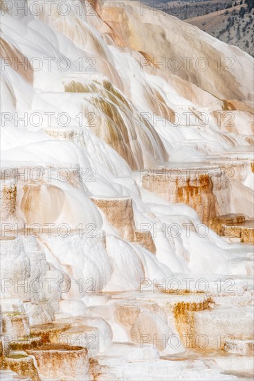 Sinter terraces with calcareous tuff deposits