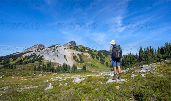 Hiker looking into the distance