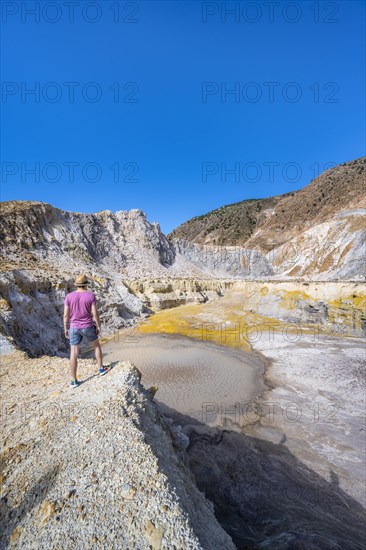 Young tourist at a crater