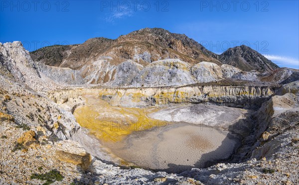 Caldera volcano with pumice fields