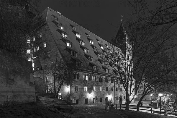 Kaiserstallung of the Kaiserburg in the evening